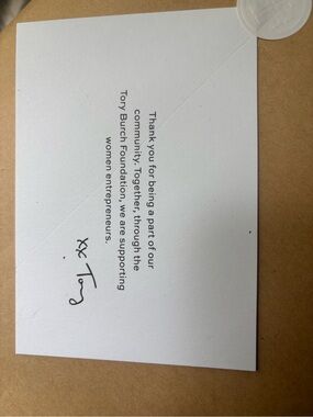 Tory Burch White Thank-You Note with Embossed Seal